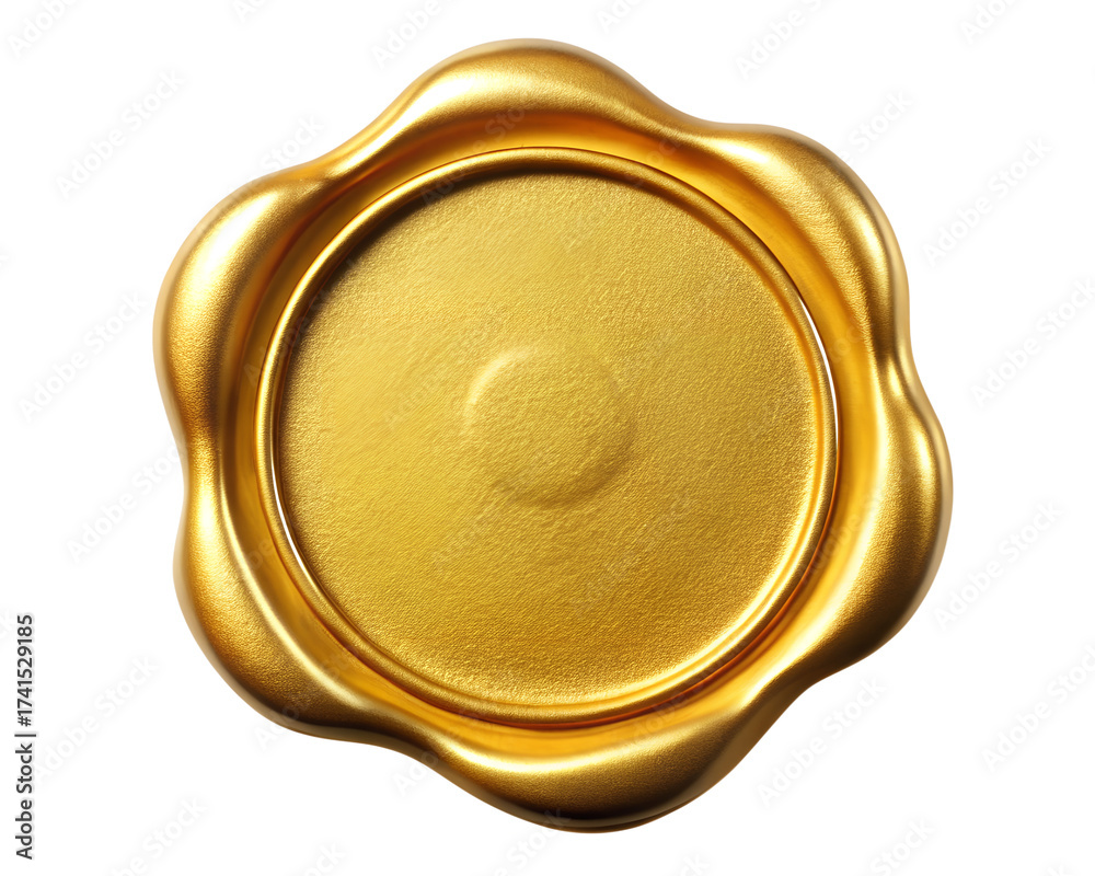 © msdvect - Golden wax seal isolated on transparent background © msdvect - Golden wax seal isolated on transparent background