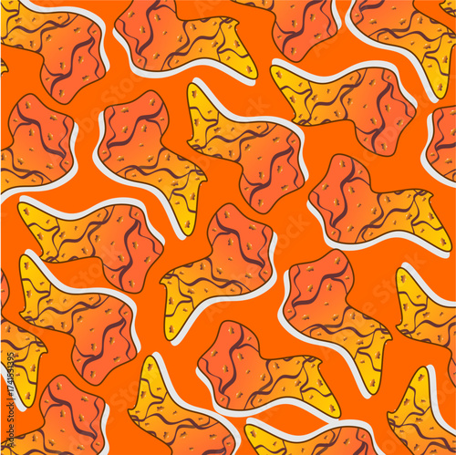 Fried chicken pattern background. Fried chicken seamless pattern background. Fast food fried chicken illustration. Fried chicken wing pattern illustration. Fast food vector. Gradient fast food.