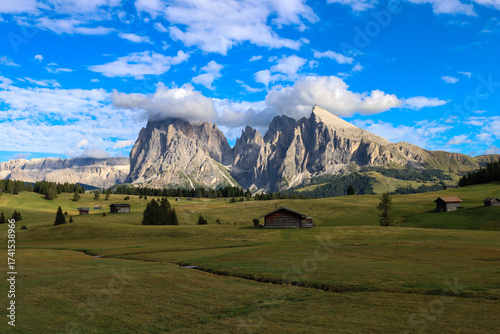 Nature’s canvas: meadows, huts, and Dolomite giants