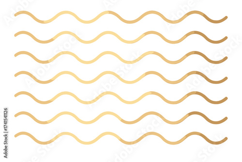 Gold wave pattern vector background. Golden wavy lines illustration. Abstract luxury elegant texture. Modern minimal seamless wallpaper for decoration, design, fabric, wrapping.