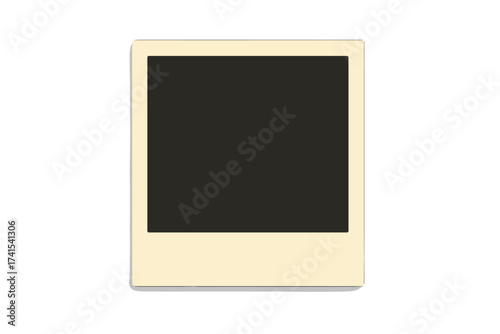 Retro photo frame with shadow vector illustration. Blank vintage polaroid mockup for photography. Instant picture template with empty space for image. Nostalgia memory border.