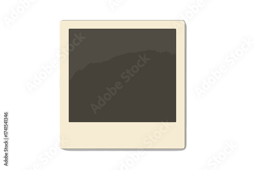 Retro photo frame with shadow vector. Realistic blank instant camera picture mockup. Vintage photograph border isolated. Empty snapshot template for memory, nostalgia, album, scrapbook.