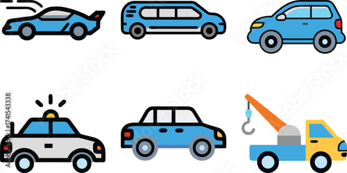 Creative Set of Car Vector Icon Design Depicting Transportation Concept Vector illustration