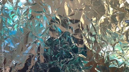 uxury Holographic Metallic Foil Texture with Shiny Rainbow Reflective Effect Background