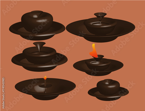 vector 3D vase illustration template	