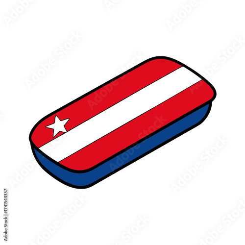 Puerto rico flag isometric 3d rectangular icon vector graphic scalable illustration