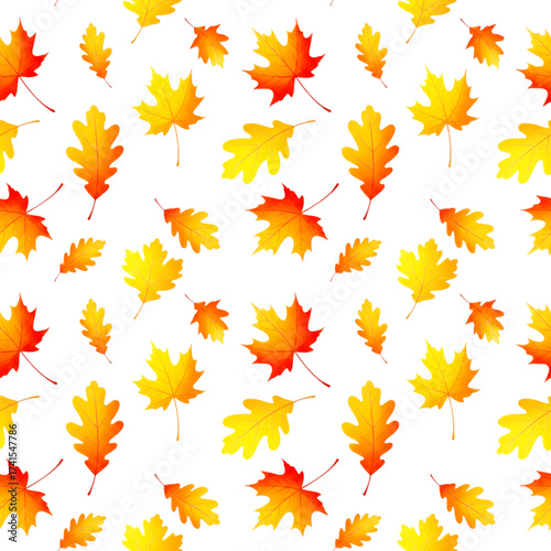 Elegant fall foliage pattern with warm autumn colors, perfect for backgrounds, textiles, and seasonal designs, brings a touch of nature