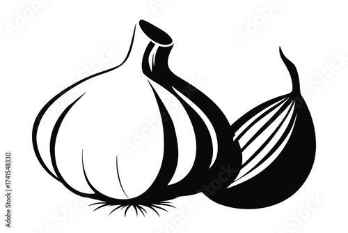 Illustration of a garlic bulb