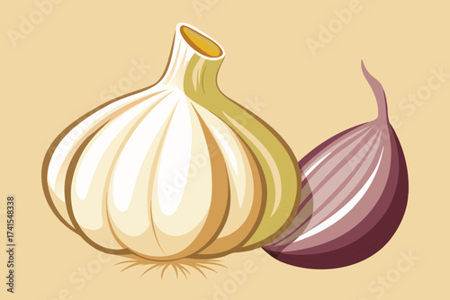 Illustration of a garlic bulb