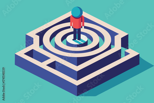 A man is standing in a maze