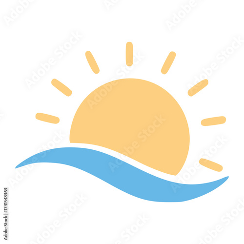 A sun is shining on the water