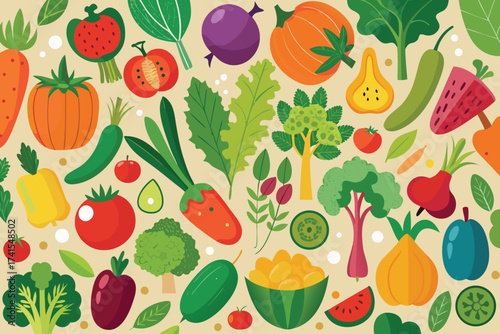 Vector illustration of a vegetable background
