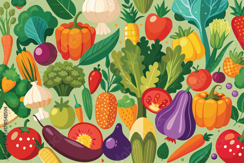 Vector illustration of a vegetable background