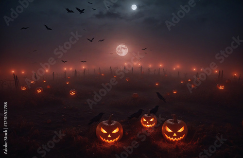 halloween pumpkin on a halloween night