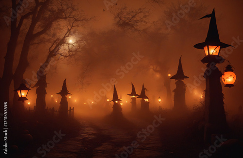 halloween night scene