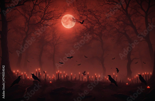 halloween night landscape