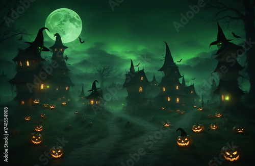 halloween background with haunted house