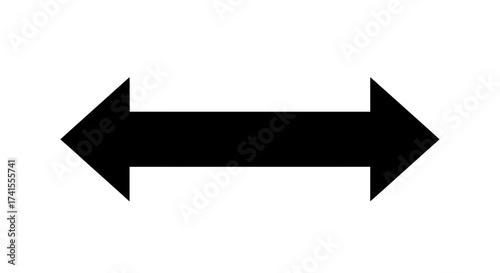 Vector a symmetrical image showcasing a horizontal arrow pointing both left and right with equal dimensions and shape