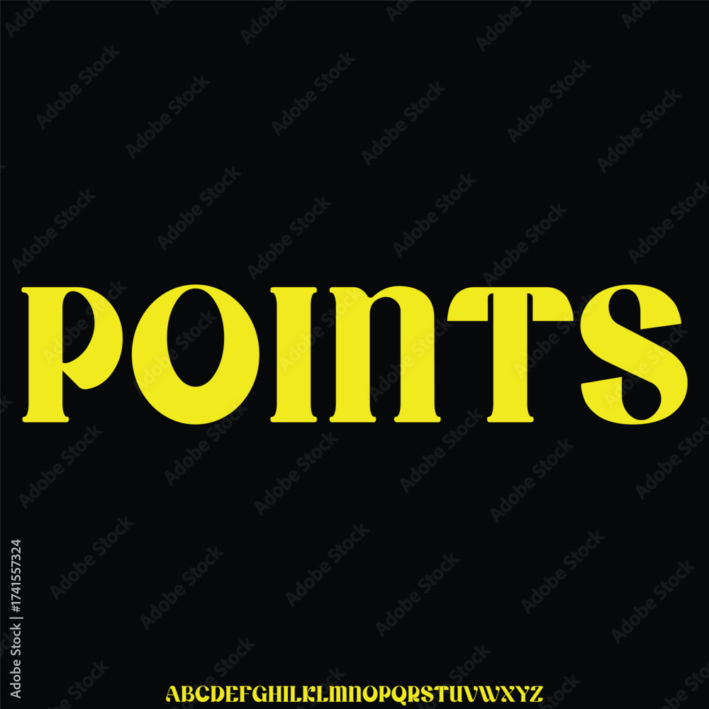 Fototapeta premium Modern rounded sans serif alphabet display font vector. Points typeface illustration