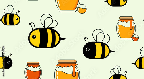 Bee and honey pattern