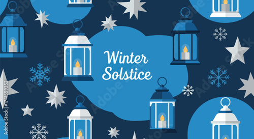 Festive winter lanterns & text