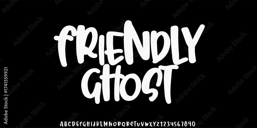 Fototapeta premium Hand drawn bold vector font. unique uppercase and lowercase alphabet with variation, fun and creative style. Typography for branding, cafe, food, product, bakery, and etc.