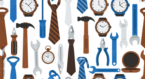 Father's Day tools & ties pattern