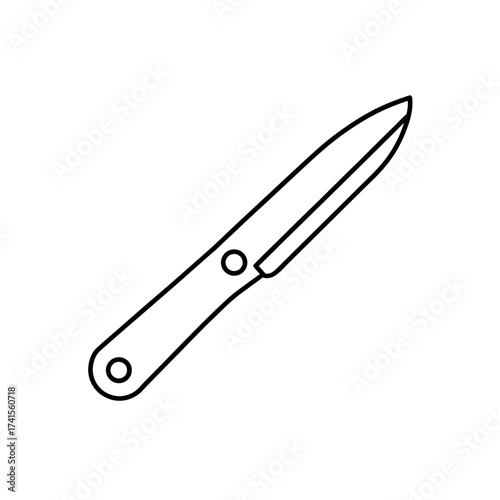 Outline drawing of a throwing knife tool silhouette