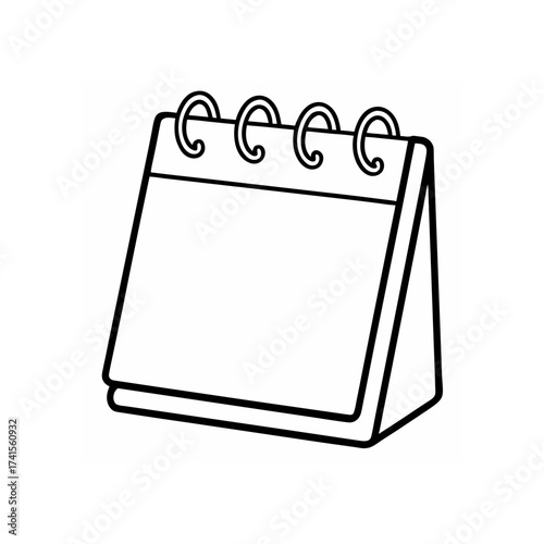 Outline drawing of a desk calendar item silhouette