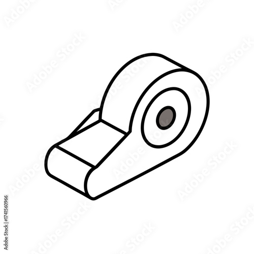 Isometric view of a mechanical component silhouette