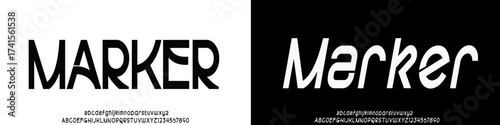 Elegant minimalist alphabet typeface display font vector. Luxury typography style alphabet illustration with numeral and lowercase