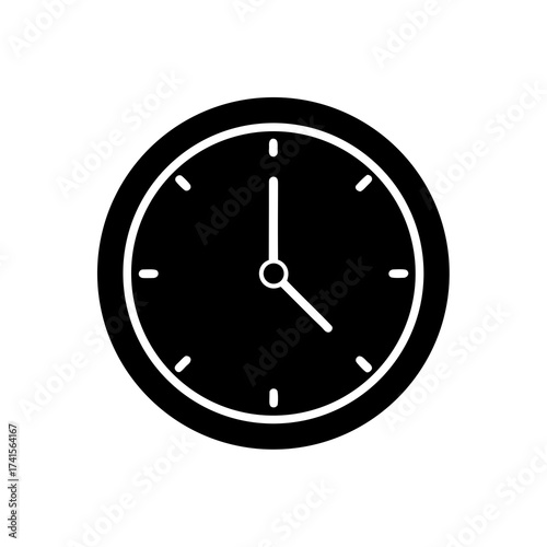 clock silhouette black vector icon style simple Free Download clock silhouette black vector icon style simple - GFXLoad