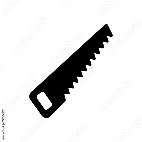 saw silhouette  black vector icon style  simple 