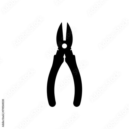 pliers silhouette  black vector icon style  simple