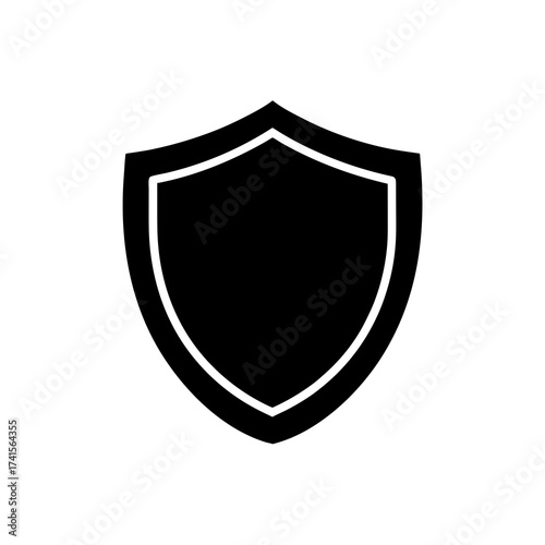 shield silhouette  black vector icon style  simple