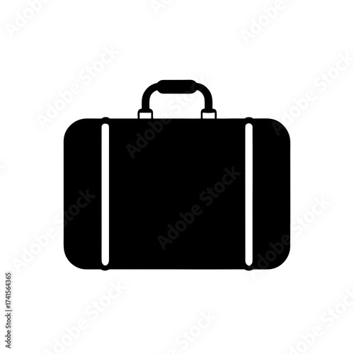 suitcase silhouette  black vector icon style  simple