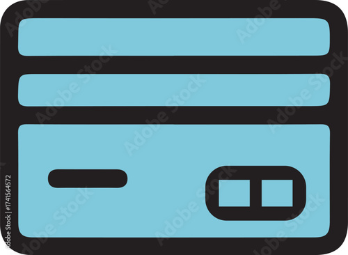 Light blue credit card icon for financial and payment services
