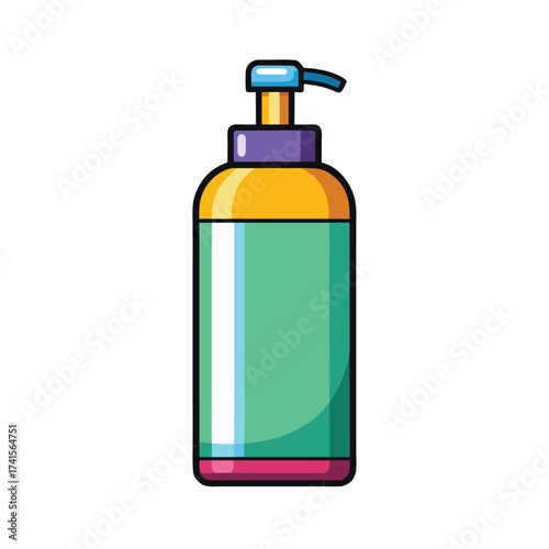 Cartoon Conditioner Bottle Isolated on White Background Vector