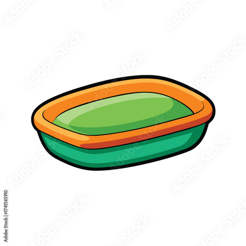 Cartoon Soap Dish Isolated on White Background Vector