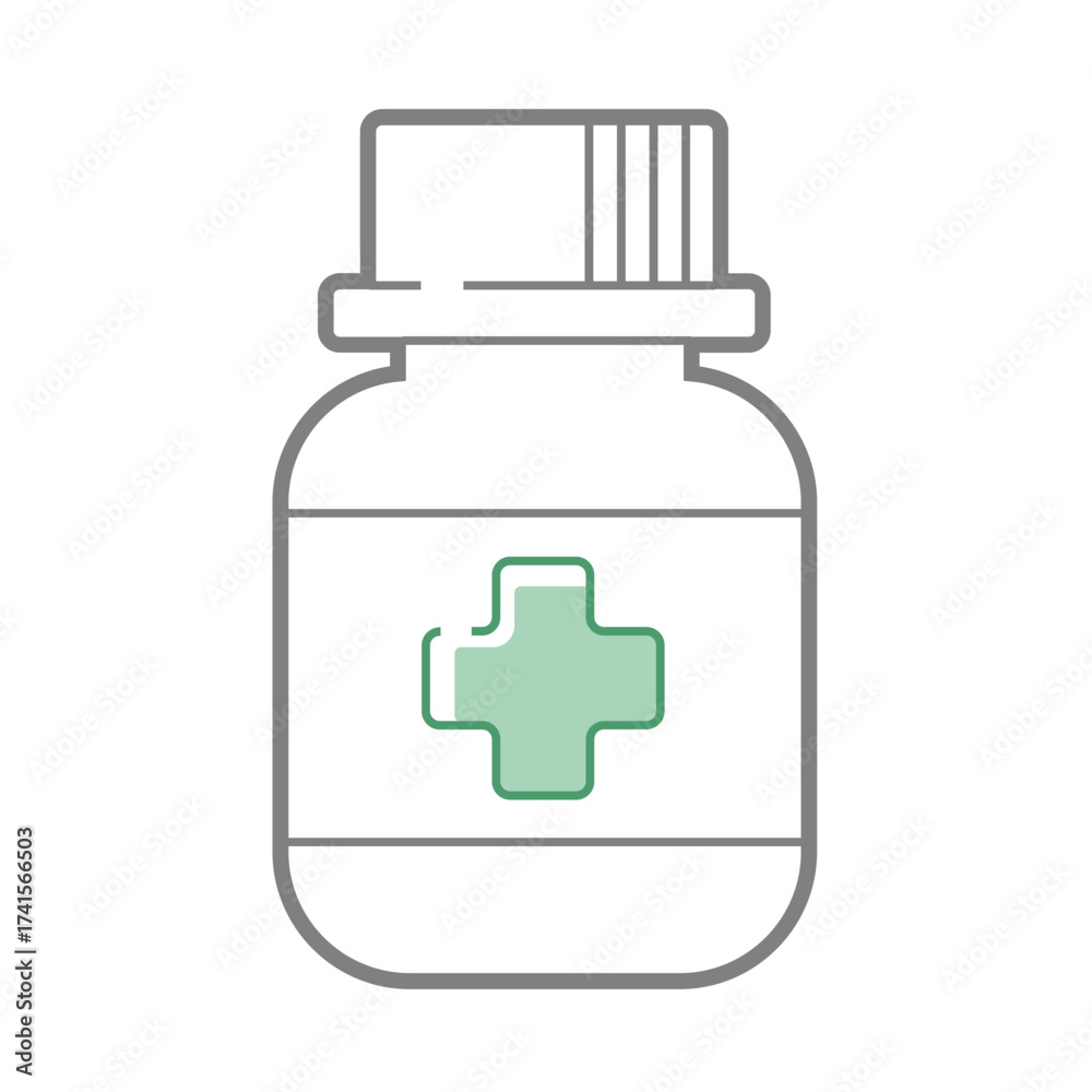 Obraz premium Medicine Bottle Icon - Prescription Pill Container Symbol