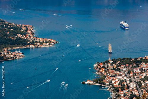 aerial view of the port of kotor