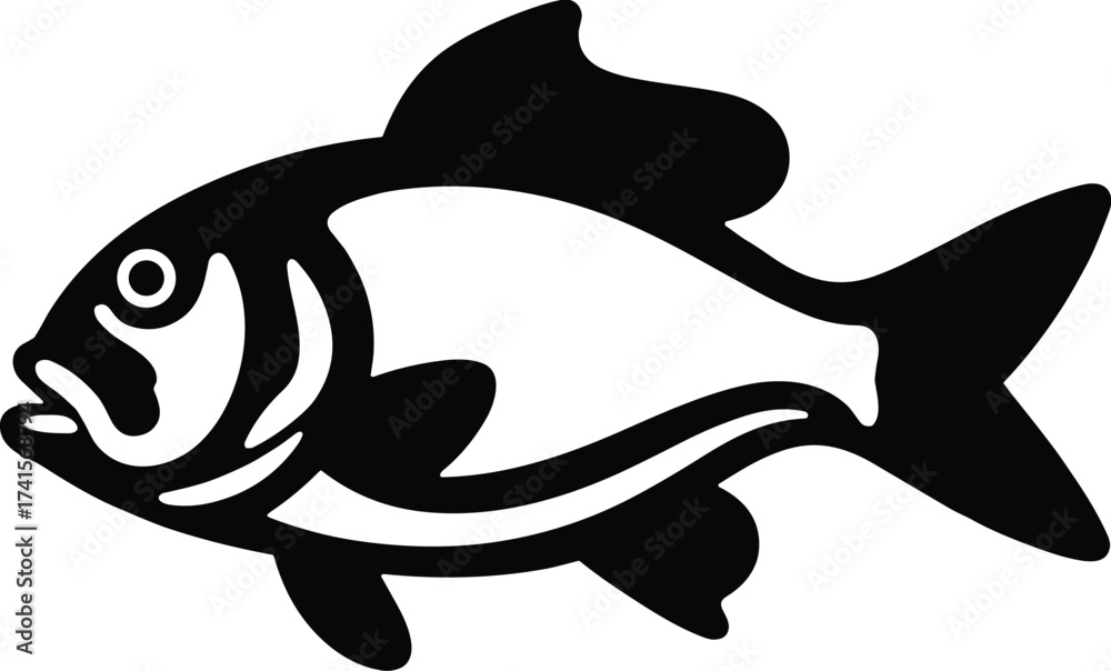 Obraz premium Fish silhouette design on white background