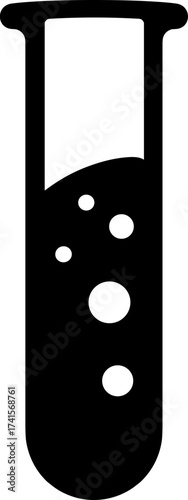 Test tube icon on white background