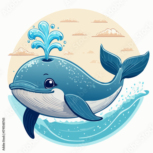 vector illustration of a whale