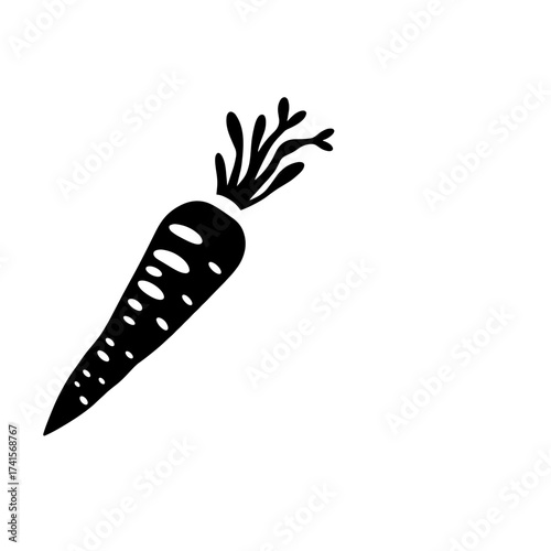 Carrot silhouette on white background