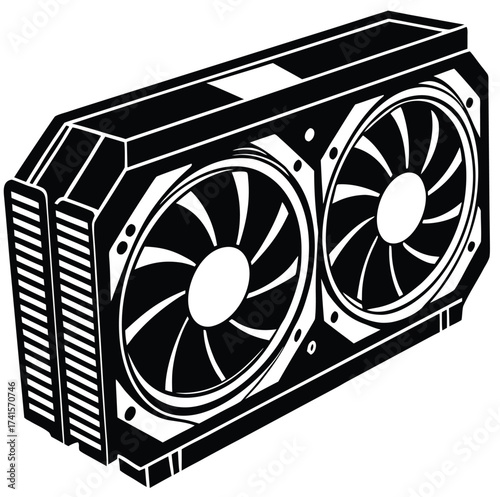 Retro radio and air conditioner on white background