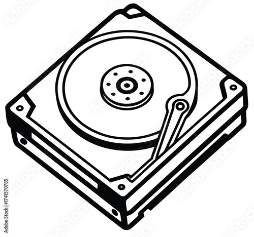 Hard disk drive with key on computer for data storage