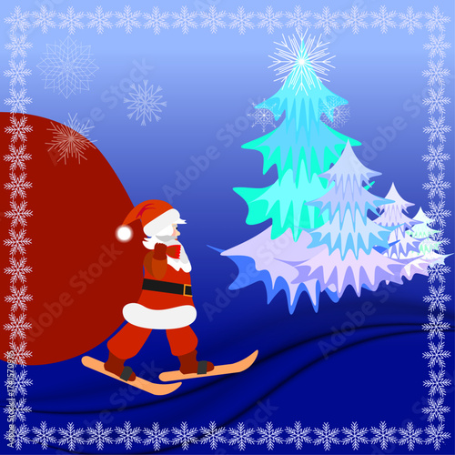 christmas card with santa claus