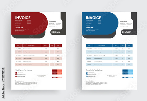 Super market invoice design template design 