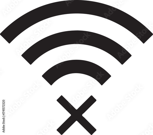 No wi-fi signal symbol iconic representation internet connection lost icon internet connectivity issue graphic